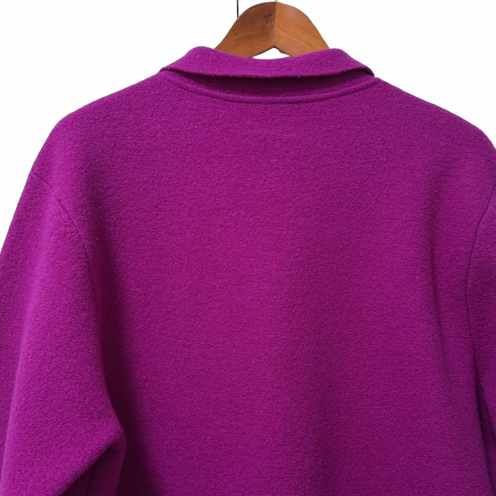 Eileen Fisher Boiled Wool Button Front Jacket Size 1X Magenta Pink Lagenlook - Picture 6 of 8